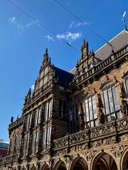 Obraz premium Panoramic view of the Bremen Town Hall on the central square. Bremen, Germany.
