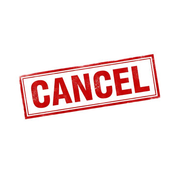 Red cancel stamp on white background