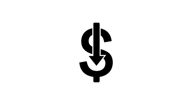Dollar sign with downward arrow symbol 1.