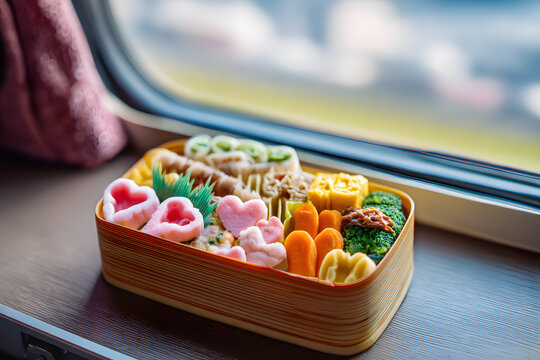 デコ弁 キャラ弁 ハート型おにぎりのかわいい手作り弁当