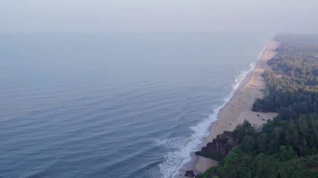 High angle view of eco beach honnavar showcasing scenic coastline and natural beauty