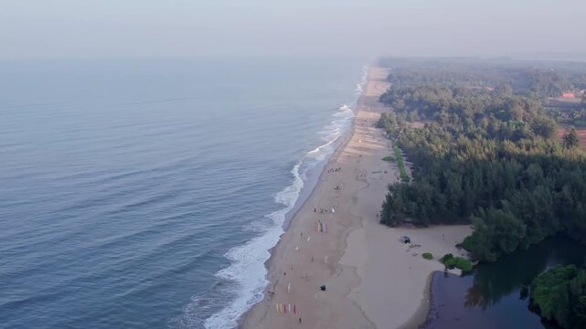 High angle view of eco beach honnavar showcasing scenic coastline and natural beauty