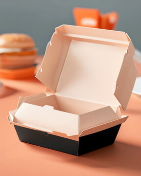 a paper box used to pack hamburgers