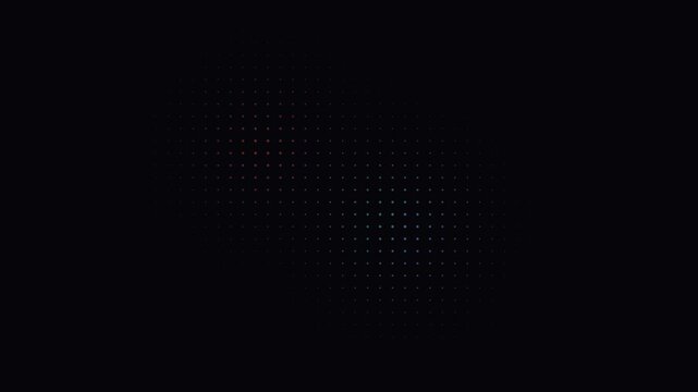 Abstract digital dot grid background with shifting neon colors