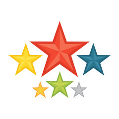 Obraz premium Group of colorful stars on white background