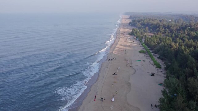 High angle view of eco beach honnavar showcasing scenic coastline and natural beauty