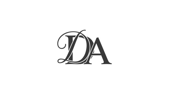 Elegant interlocking DA letters monogram luxury logo design