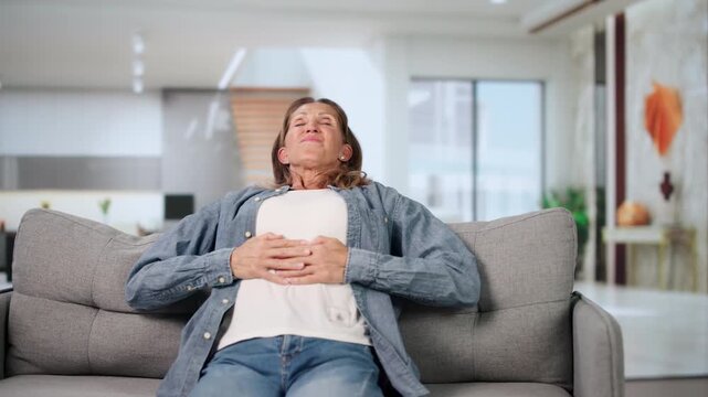 Mature Woman Sitting Calmly