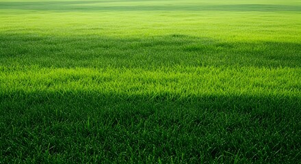 Fototapeta premium Lush green meadow landscape with graduated tones of grass in sunlight