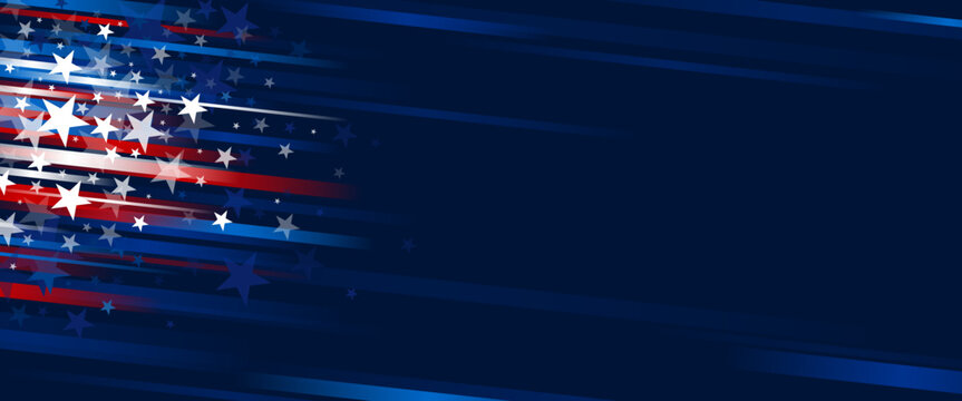 4th of july america independence day banner design of stars and line with copy space Abstract USA background vector illustration