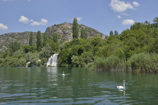 Ro&scaron;ki slap waterfall, Krka National Park, &Scaron;ibenik-Knin County, Dalmatia, Croatia
