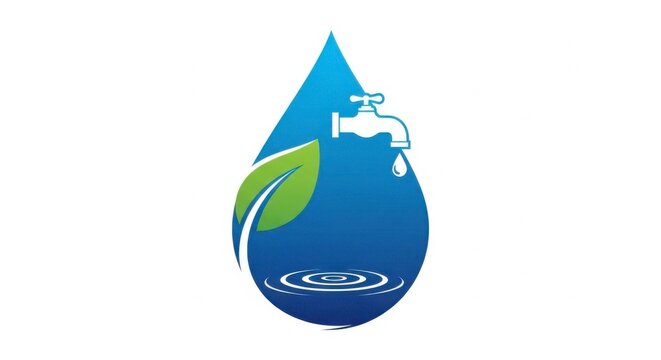 Eco friendly water saving logo concept.