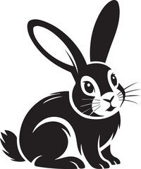 Fototapeta premium Black and white rabbit eating a carrot Vector