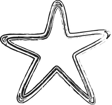Star brush drawing. Grunge elements