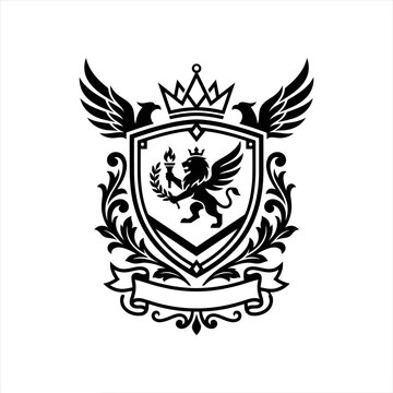 Black and white crest with lion.