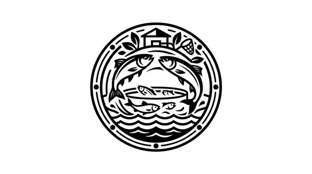 Black and white seal stamp design.