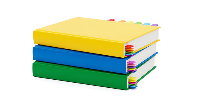 stack of colorful notebooks and journals