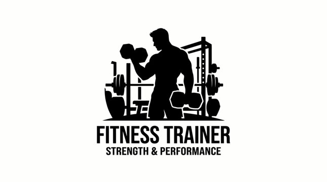 Fitness trainer with dumbbell exercise.