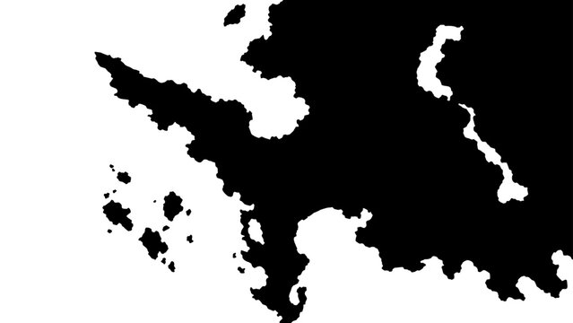 Fictional island map silhouette vector on transparent background
