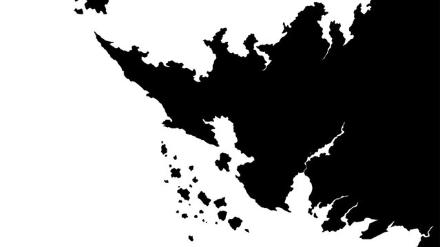Fictional continent coastline map silhouette vector
