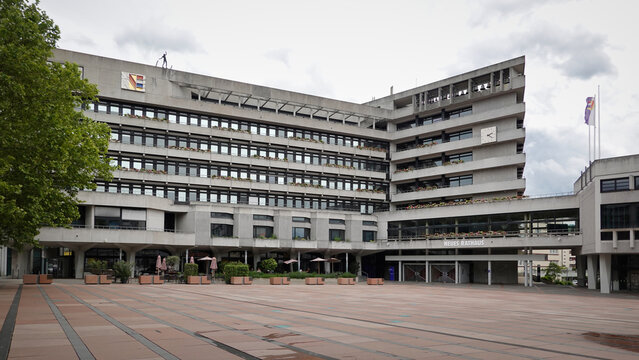 Blick auf das Neue Rathaus der Stadt Pforzheim in Baden-Wuerttemberg, Deutschland am 04. Juni 2026