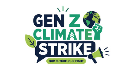 Naklejka premium Gen Z Climate Strike Logo Symbol Representing Youth Activism.