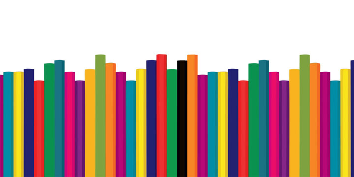 Colorful Books Border Background with Education and Learning Concept