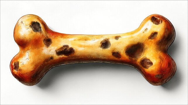 Dog bone food, pet treat, bone illustration for advertising or banner. High quality