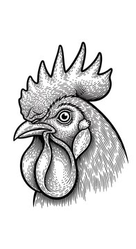 Close up detailed illustration of a rams head profile.