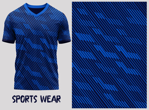 france blue jersey, Abstract Blue Sports Jersey Design Template, Modern Athletic T-Shirt Mockup with Dynamic Wave Pattern
