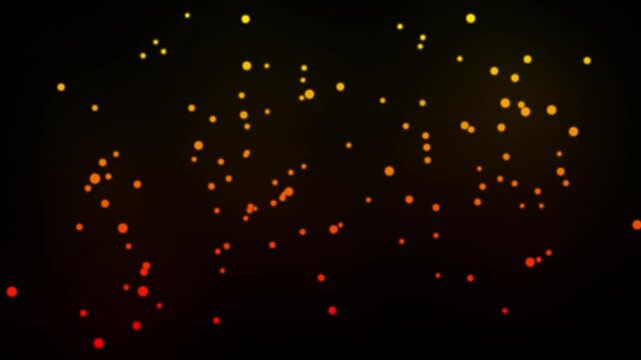 Glowing particles moving slowly on black background 4k. video