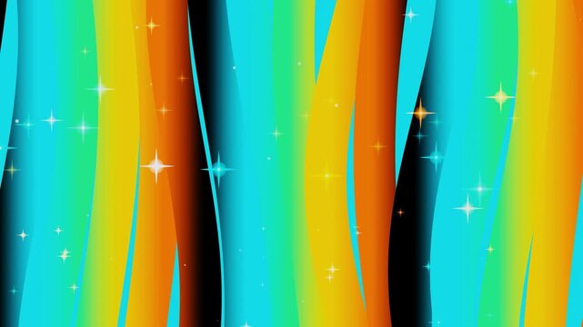 Vibrant abstract artwork featuring colorful swirling patterns and sparkles