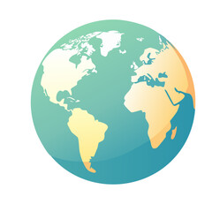 Obraz premium Stylized Earth globe illustration with continents and oceans