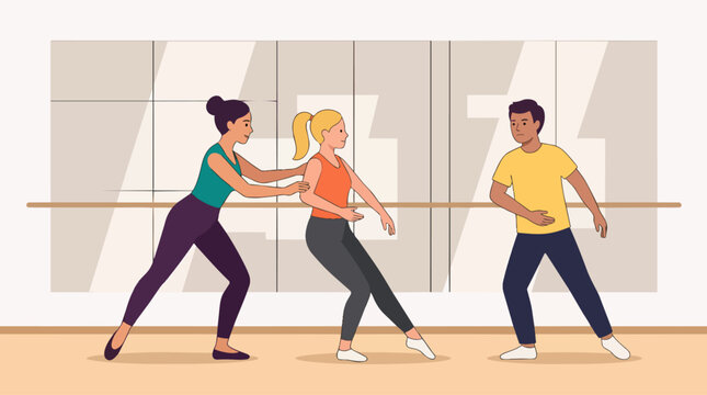 Beginner Dance Studio Class Scene