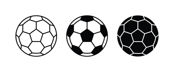 Soccer Balls Collection: Outline, Filled, Silhouette Icons for Sports and Games © MdArman