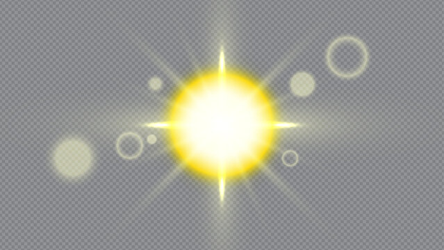 Abstract Sunburst Background Vector with Glowing Rays in Transparent background