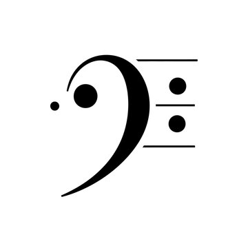 Classic bass clef with horizontal staff lines icon.