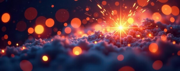 Obraz premium Festive glowing light burst, Christmas sparkle effect, background, effect