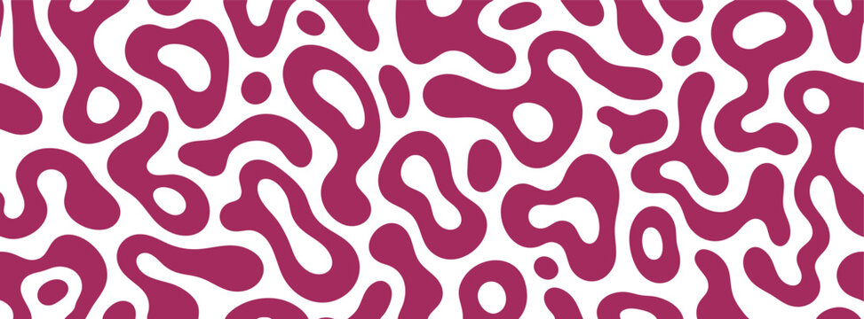 wobbly pattern with abstract organic shapes in magenta color isolated on white background