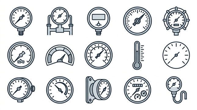 Assorted Industrial and Automotive Gauges and Meters