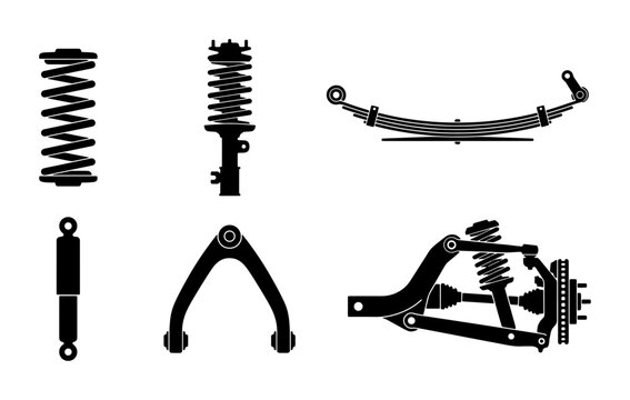 Automotive Suspension Parts Collection: Shock Absorbers, Springs, Control Arms, Leaf Springs, Struts