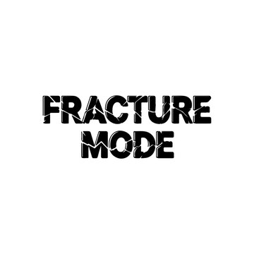 Fracture Mode cracked typography with split letter visual effect Vector illustration