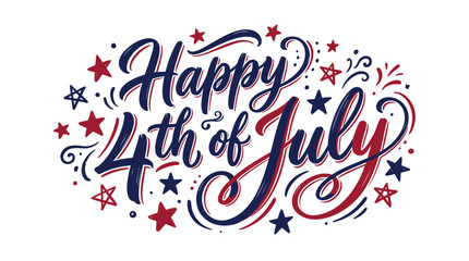 Patriotic 4th of July, Happy Independence Day, American Celebration, Red White Blue Vector Illustration © Bohemia