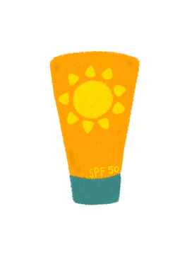 Sunscreen illustration for summer icon