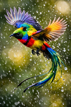 Der Regenbogent&auml;nzer: Ein Paradiesvogel im Flug