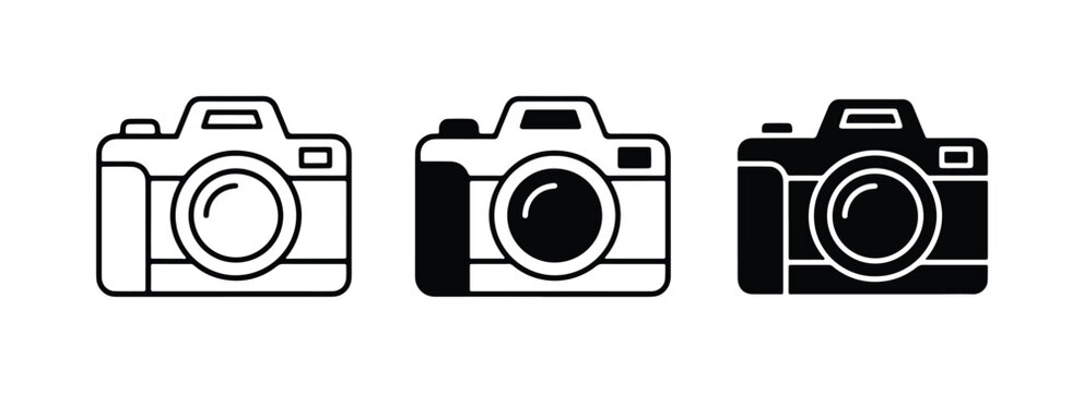 Camera Icons, Photography Symbols, Digital Camera Graphics, Vector Art