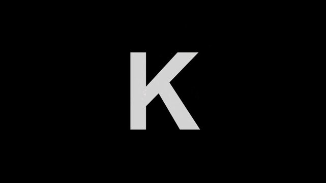 Letter K in blue fire with alpha channel, alphabet with particles, English alphabet letters on fire, transparent background
