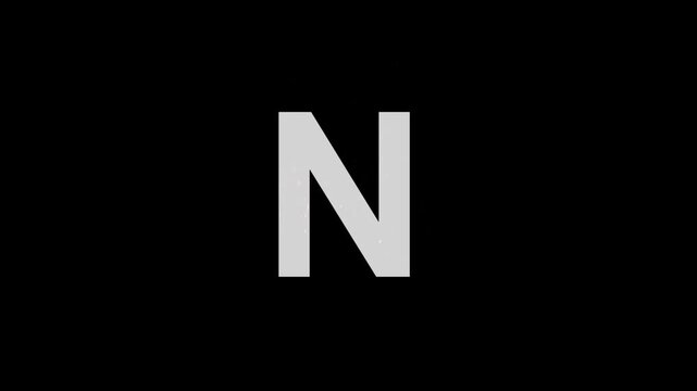 Letter N in blue fire with alpha channel, alphabet with particles, English alphabet letters on fire, transparent background
