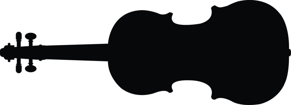 Black silhouette of a violin on a white background instrument