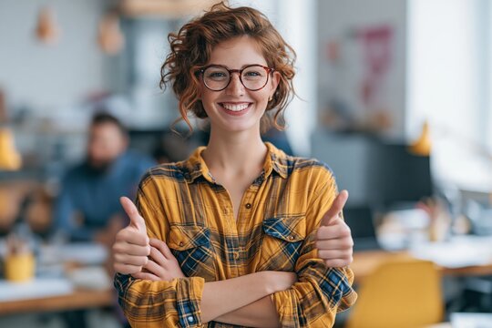 Positive thinking, optimistic mindset or good attitude to success in work, always get idea to solve any problems concept, happy businessman holding smiling lightbulb idea with positive vibes around.
